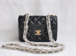 AAA Chanel Quilted Flap Bag 1115 Black Lambskin Golden Chain On Sale